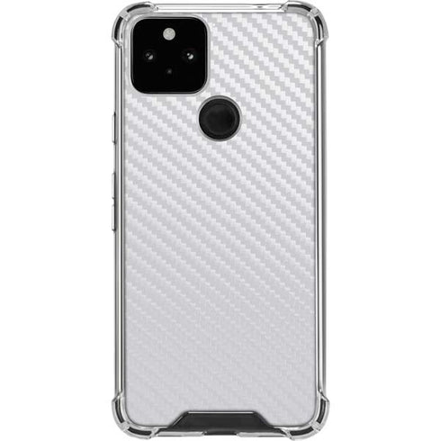 White Carbon Fiber Specialty Texture Material Google Pixel 5 Clear Case